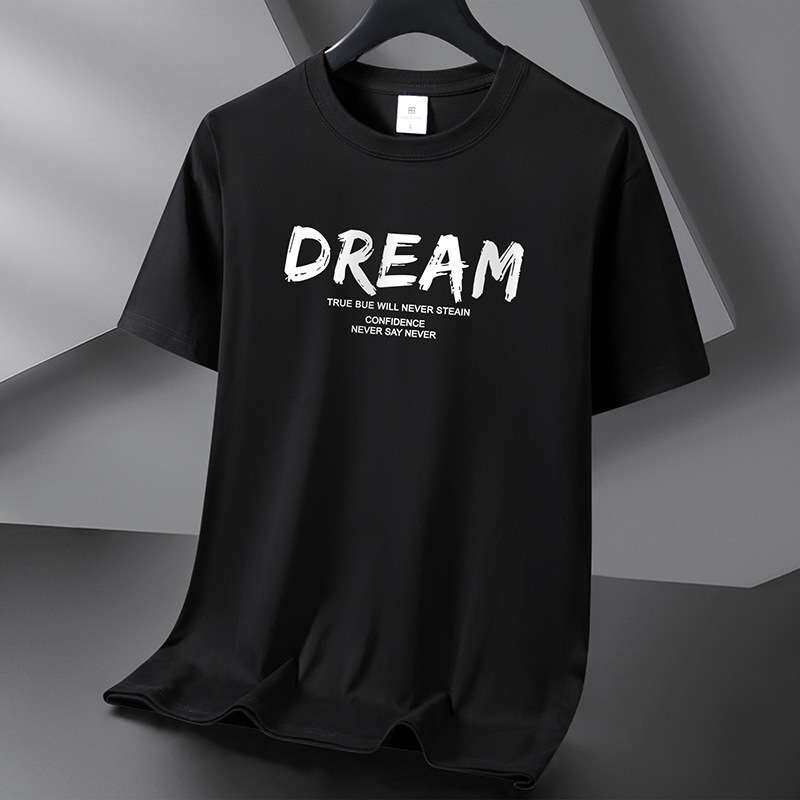 220g重磅纯棉短袖t恤男夏季半袖新疆棉打底衫白色圆领宽松体恤衫