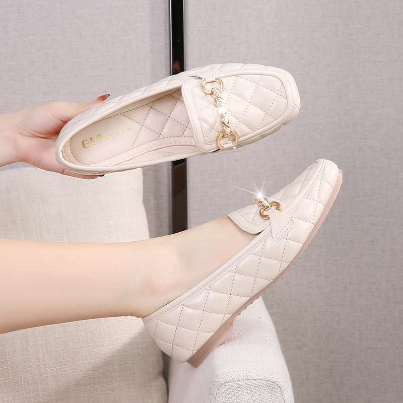 2024秋款女鞋软皮乐福鞋英伦小皮鞋女平底圆头单鞋软底奶奶豆豆鞋