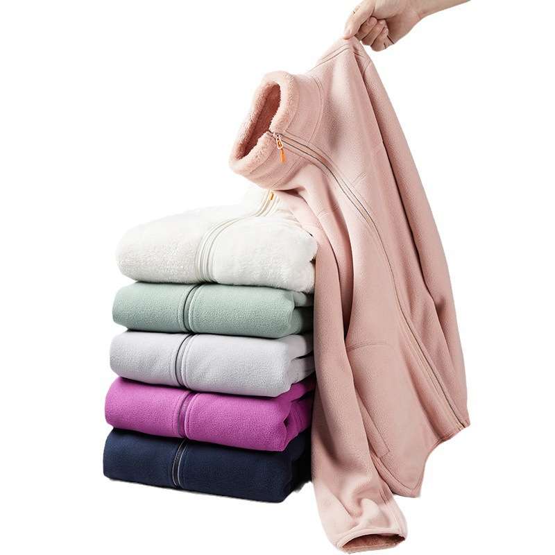 双面穿抓绒衣女摇粒绒外套秋冬季加厚珊瑚绒开衫卫衣男冲锋衣内胆