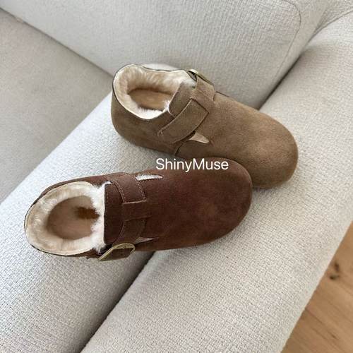 ShinyMuse缪斯定制真皮羊毛里百搭舒适保暖内增高经典勃肯鞋