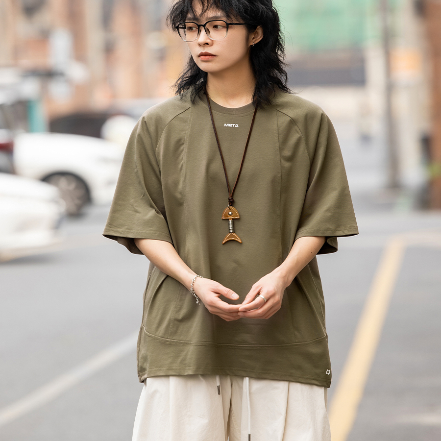 夏美式休闲凉感速干防晒短袖T恤