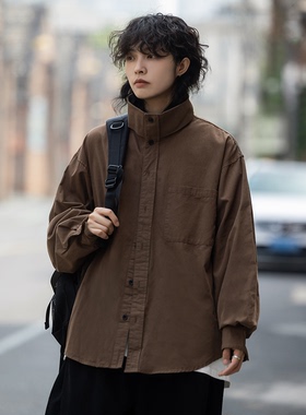 弎狸TIP 秋季余文乐同款复古工装衬衣男女古着长袖纯棉百搭衬衫潮