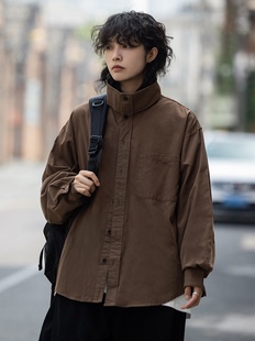 弎狸TIP 秋季余文乐同款复古工装衬衣男女古着长袖纯棉百搭衬衫潮