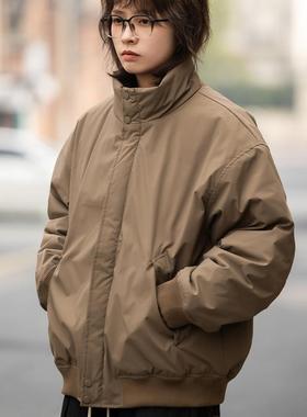 弎狸TIP 90白鸭绒复古百搭立领棒球羽绒服美式简约宽松情侣夹克潮