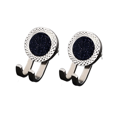 S999纯银痞帅黑色耳钉2024年新款