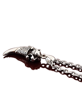 钛钢项链男士颈链狼牙吊坠锁骨链