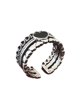 开口戒指指环男戒指钛钢复古女