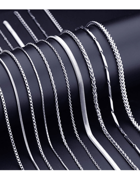 钛钢男士项链不掉色霸气潮男蛇骨链嘻哈毛衣链无吊坠女颈链子饰品