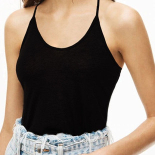 岚岚家百搭小背心女内搭独特别致小吊带性感黑色的轻薄短款女上衣