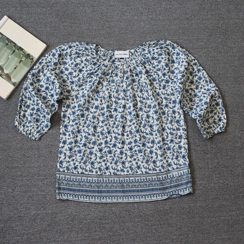 乐福佬仁齐下副线 砖贵撤货 女装 碎花圆领衬衫we shi today D15