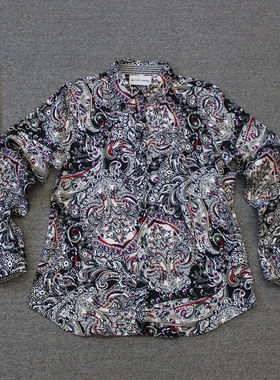 乐福佬仁 齐下副线 撤柜 女装 印花长袖衬衫 E we shitoday