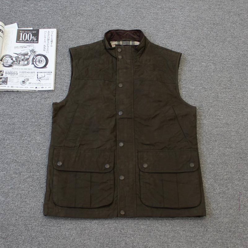 澳喂丝男装 夹薄棉立领两粒扣油布马甲外套 瑕疵we shi today C20