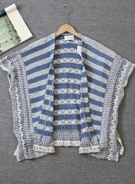 乐福佬仁 齐下副线 撤柜 女装 民族风针织开衫披肩 44we shitoday