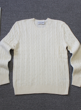 乐福佬仁男装 羊毛+羊绒混纺绞织纽花圆领羊毛衫we shi today D23