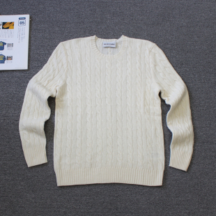 羊毛 today 羊绒混纺绞织纽花圆领羊毛衫 shi D23 乐福佬仁男装