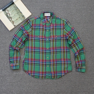 乐福佬仁 齐下副线 撤柜 女装 格子长袖衬衫 43we shitoday