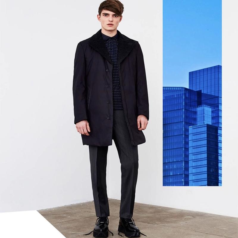 纽约DK 防水重磅走秀款 复古男装 羊毛内衬风衣配腰带 weshitoday