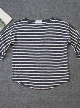 乐福佬仁 齐下副线 撤柜 女装 条纹针织T恤 44we shitoday