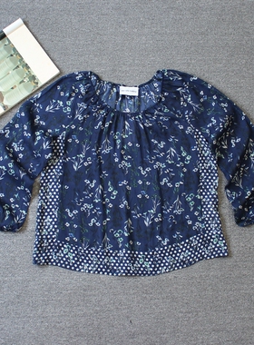 乐福佬仁 齐下副线 砖柜撤柜 女装复古 碎花衬衫 D17 we shitoday