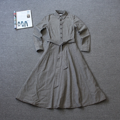 乐福佬仁女装 千鸟格羊毛长袖连衣裙we shi todayD20