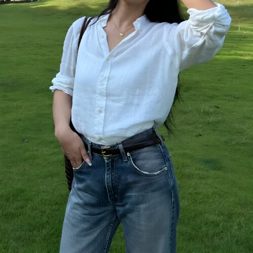 乐福佬仁女装 鼎急老钱 薄款纯色翻领长袖衬衫we shi todayD18