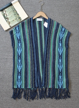 乐福佬仁 齐下副线 撤柜 女装 民族风流苏开衫披肩 43we shitoday