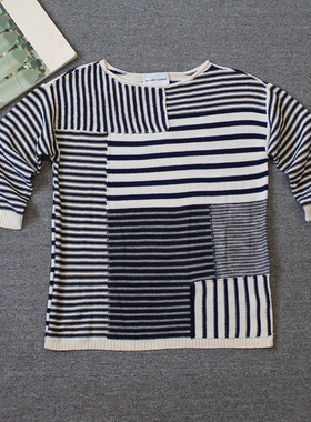 乐福佬仁 齐下副线 撤柜 女装 条纹圆领针织衫 43 we shitoday