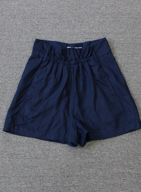 北美小奢女装 松紧腰 纯色休闲短裤we shi today F6