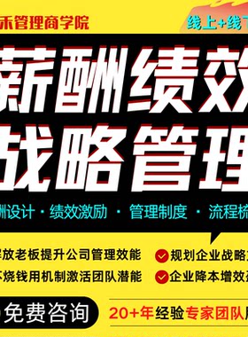 企业经营管理战略规划咨询薪酬绩效考核激励公司制度全套方案设计