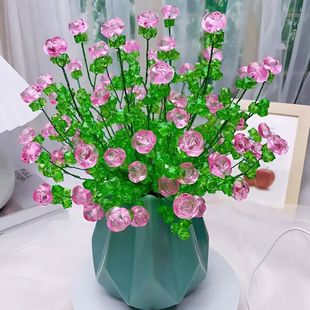 热卖新款浪漫水晶玫瑰花材料包diy手工花束珠子非成品