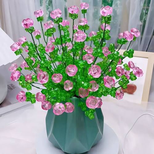 新款浪漫水晶玫瑰花材料包