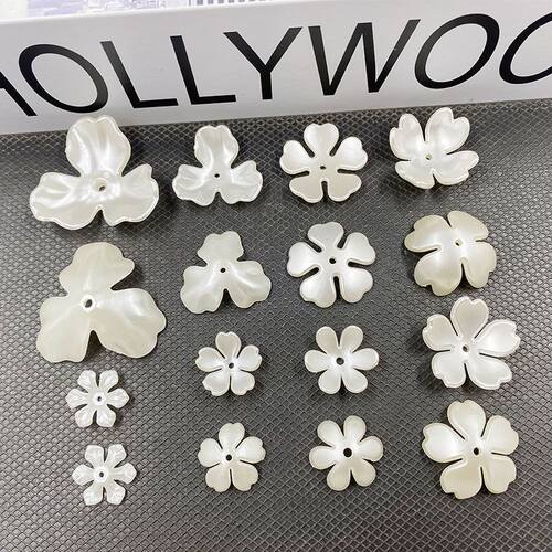 珠光白仿珍珠花瓣DIY手工串珠材料三四五六瓣花五瓣樱花花瓣发簪