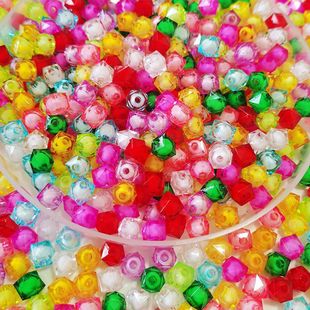 菱形方块亚克力四方珠串珠手工水晶手工编织diy散珠有孔方形