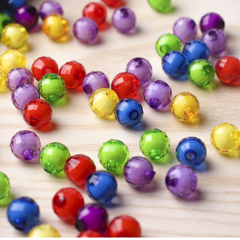 DIY8MM彩色亚克力地球珠散装珠宝手串装饰品经典创意混搭DIY串珠