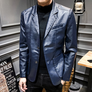 2026 men clothes跨境秋季新款男式PU皮衣韩版修身皮夹克外套百搭