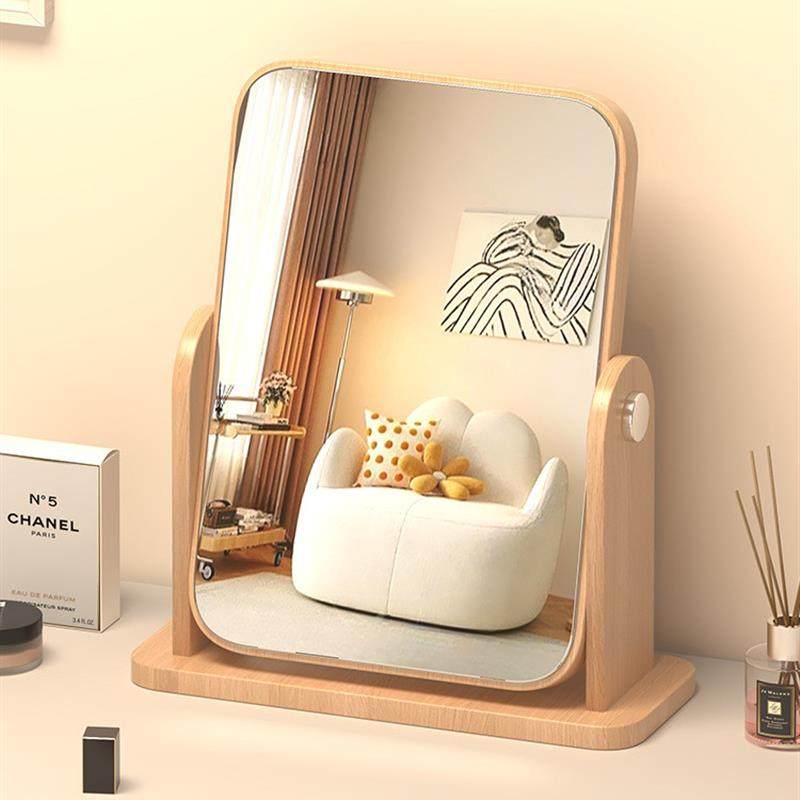 镜子化妆镜台式桌面大号木质旋转镜学生宿舍卧室家用梳妆台梳妆镜,家庭/个人清洁工具,柜镜/梳妆镜,淘宝优惠券,粉丝福利购,淘宝优惠卷