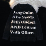 （数据款）美式复古字母提花毛衣男冬季宽松情侣针织衫M190-P78，男装针织衫/毛衣，四季星座1015