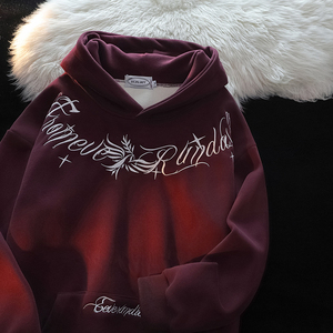 加绒加厚卫衣男款秋冬季重磅宽松连帽设计感刺绣外套 WY327-P78,男装卫衣,四季星座1015