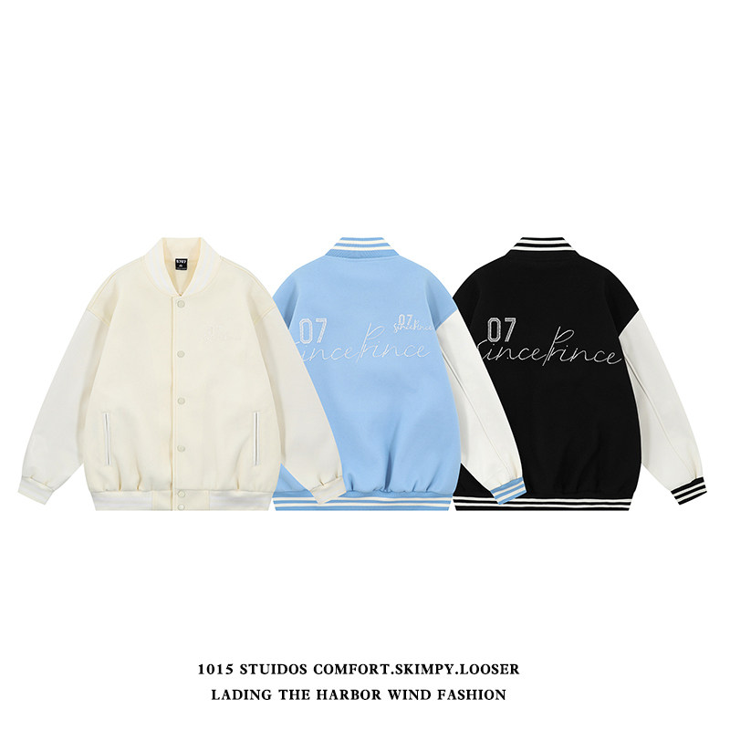 （直播品质）美式复古棒球服设计感潮牌夹克外套1015-JK126-P135,男装夹克,四季星座1015
