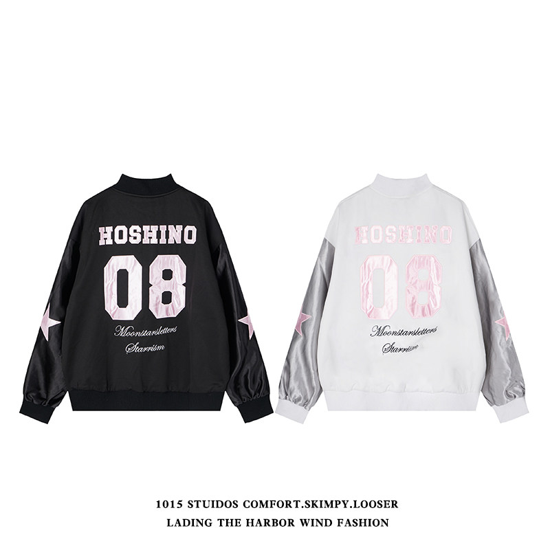 （数据）甜酷棒球服外套女秋冬宽松夹克设计感上衣JK109-P155,女装短外套,四季星座1015