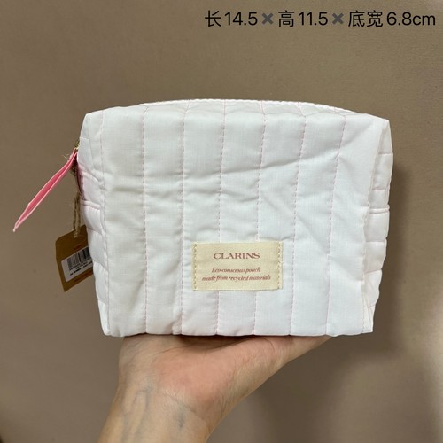 【小俞姐姐】娇韵诗白布棉布包粉色拉头化妆包拉链包手拿包收纳