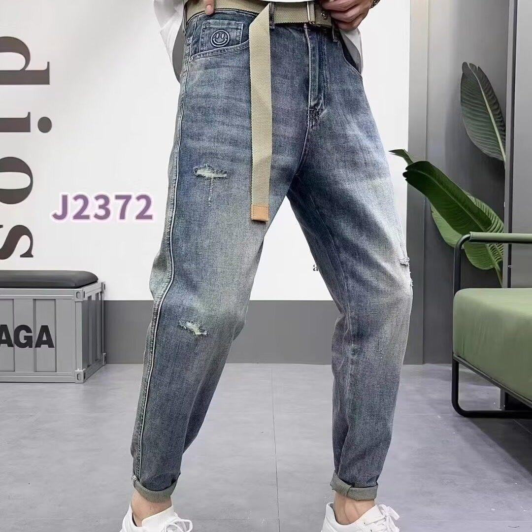 九分牛仔裤男夏季2024新款潮牛仔裤
