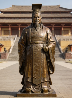 铸铜古代帝王历史名人雕塑定制铸铜人物皇帝雕像大型城市园林景观