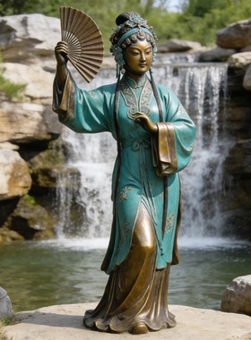 铸铜唱戏人物雕塑定制厂家