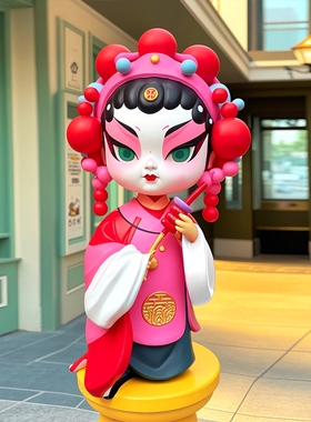 玻璃钢戏曲人物雕塑定制IP形象