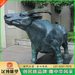 华尔街牛黄铜动物牛铸铜雕塑户外城市街道不锈钢仿真牛铜雕模型