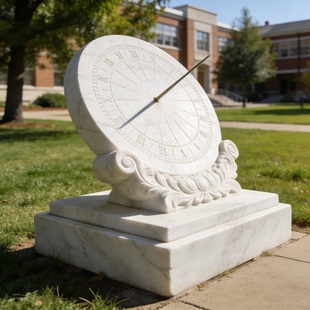 校园主题雕塑定制汉白玉日晷造型景观小品户外公园景区摆件厂家