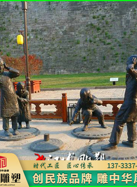 玻璃钢鞭炮景观人物主题雕塑