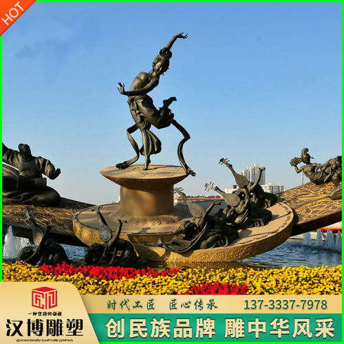 玻璃钢景观古代人像雕塑定制