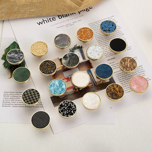 现代简约锌合金圆形单孔小拉手彩色贝壳衣柜柜门拉手橱柜抽屉把手